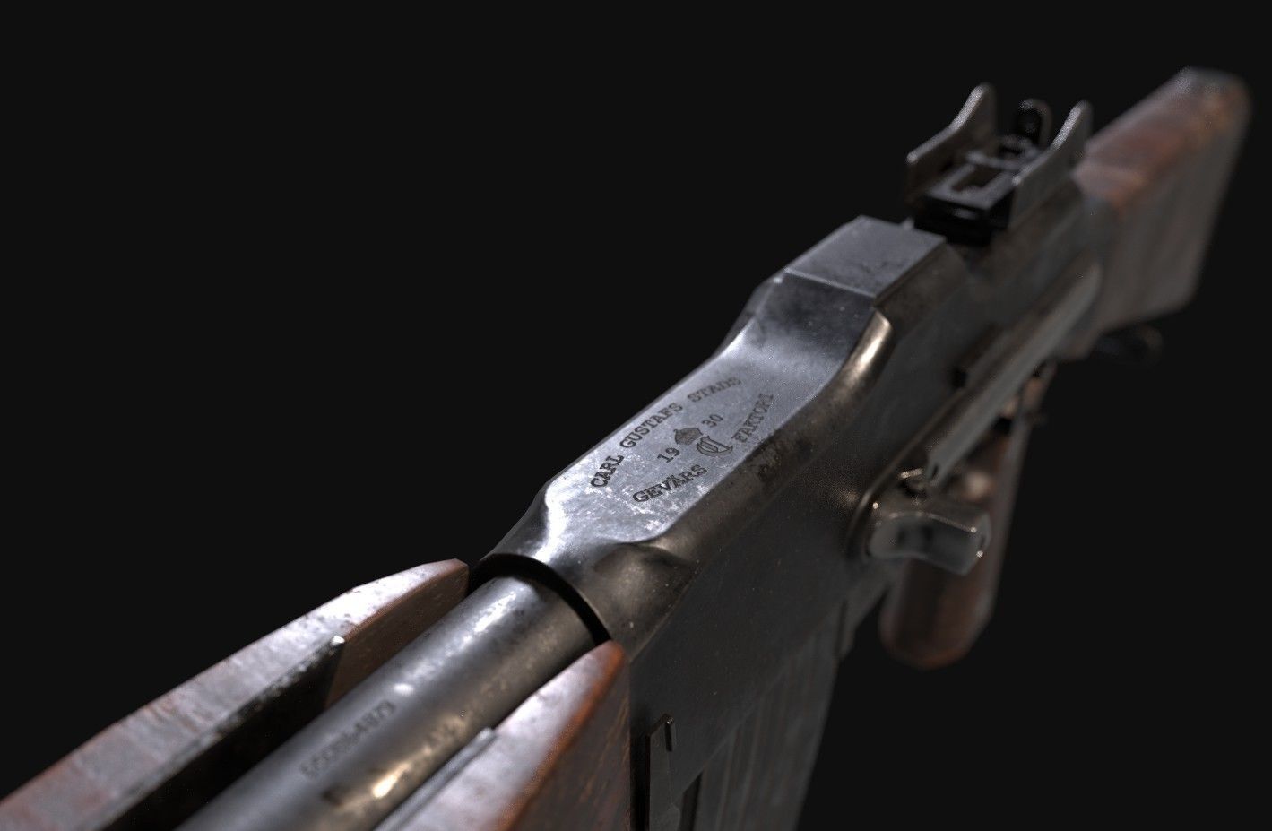 Swedish Kg 21 - Low-poly 3D model PBR  Low-poly 3D model_4