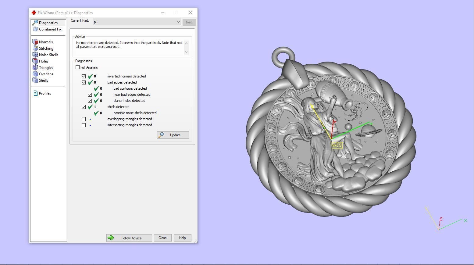 Aquarius horoscope pendant  3D print model_3