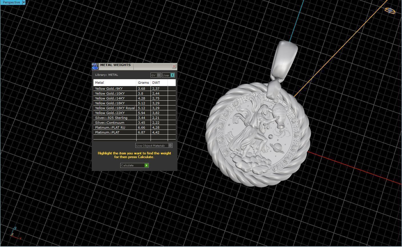 Aquarius horoscope pendant  3D print model_7