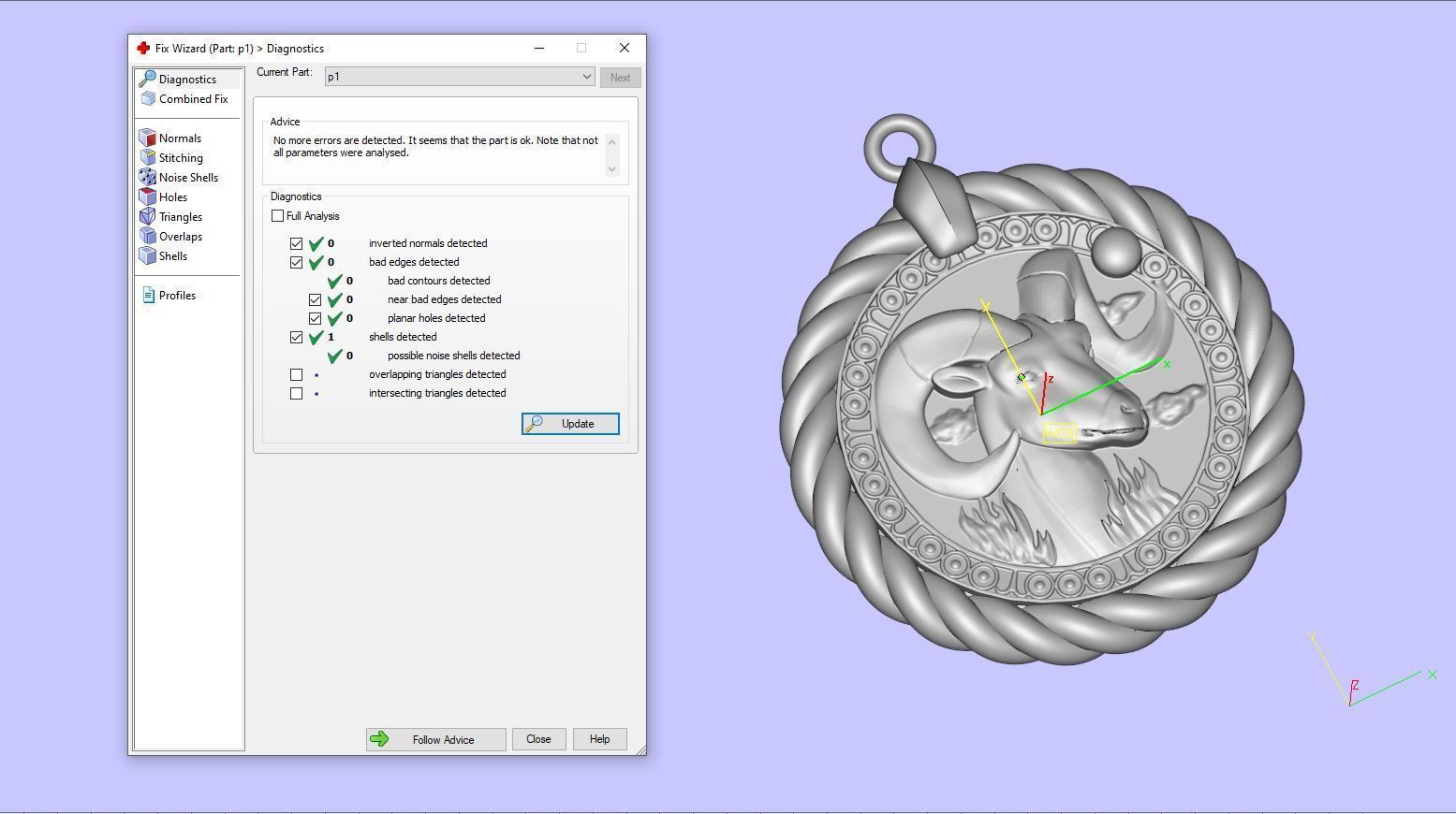 Aries horoscope pendant 3D print model_5