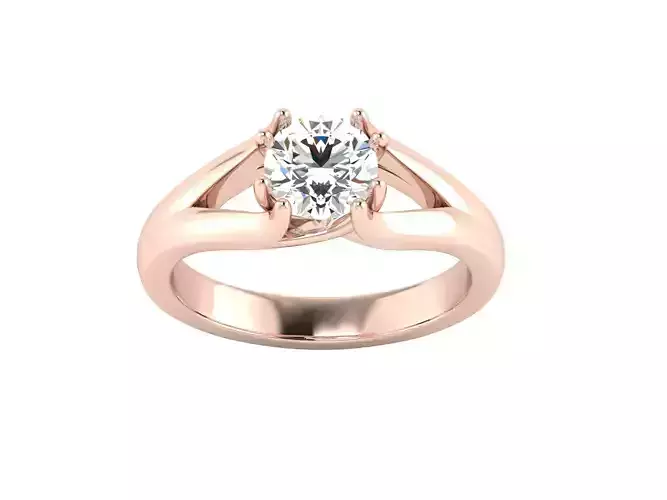 diamond Women solitaire ring 3dm stl render detail 3D print model