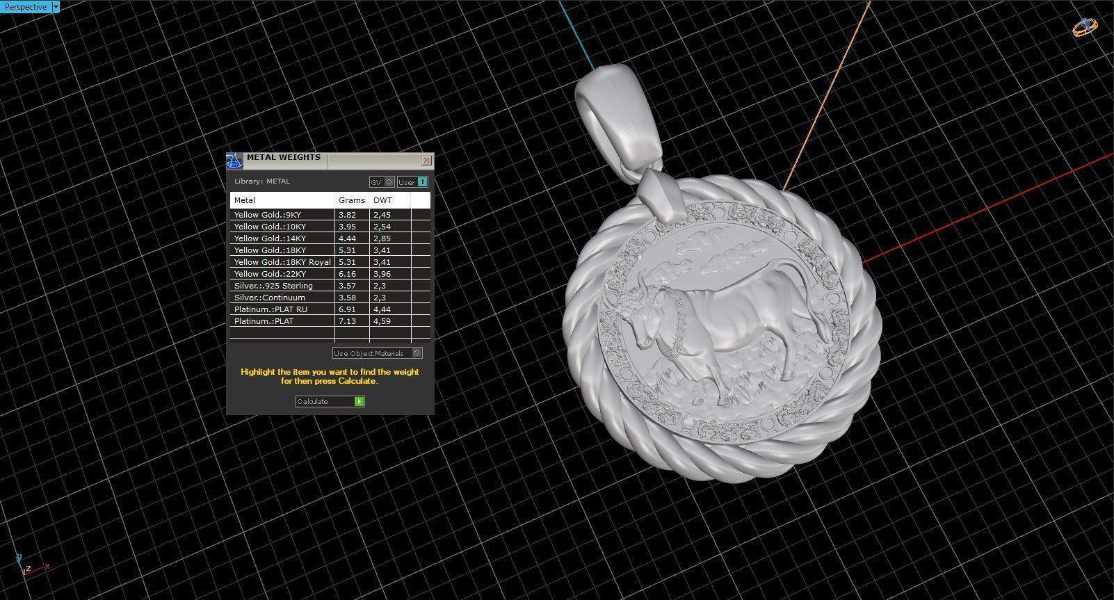 Calf horoscope pendant 3D print model_7