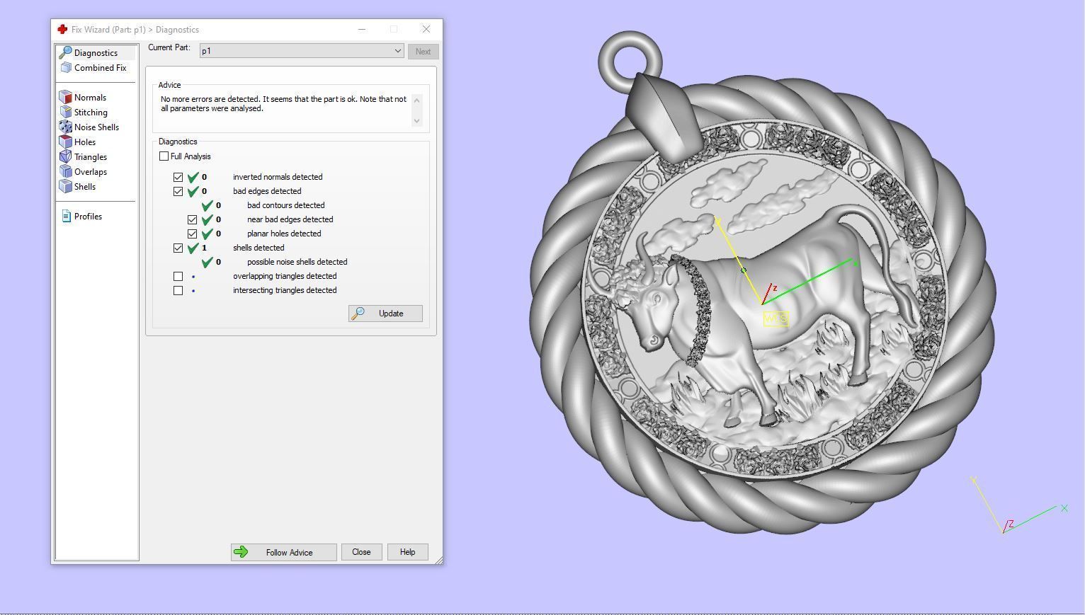 Calf horoscope pendant 3D print model_5