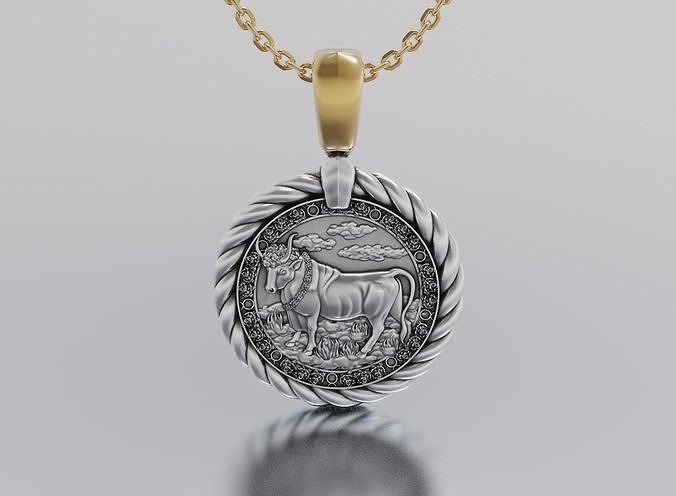 Calf horoscope pendant 3D print model