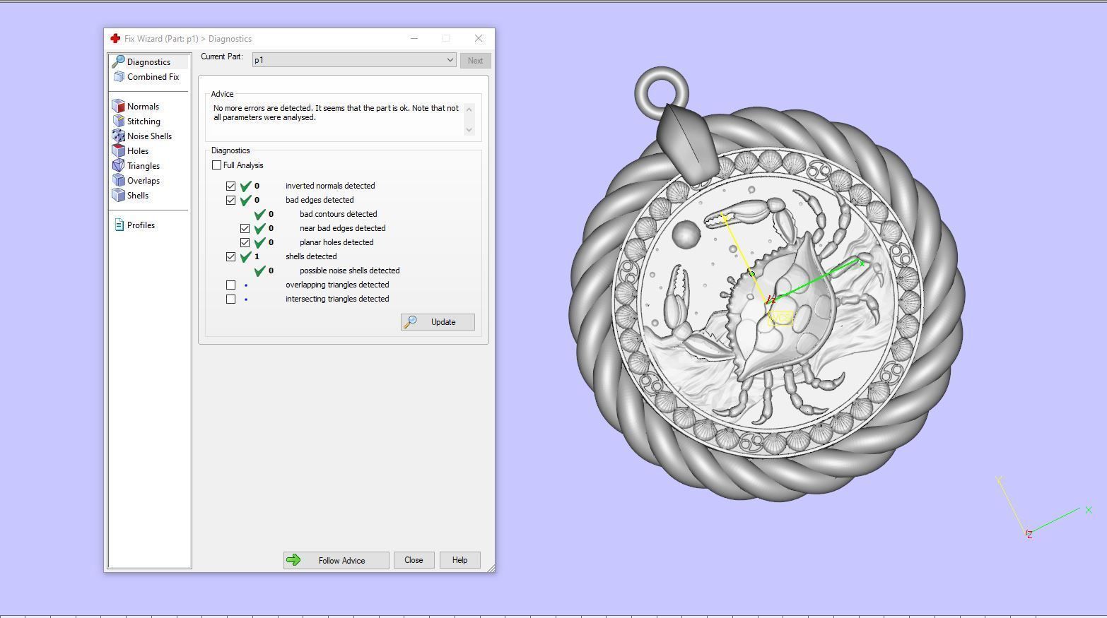 Cancer horoscope pendant 3D print model_5