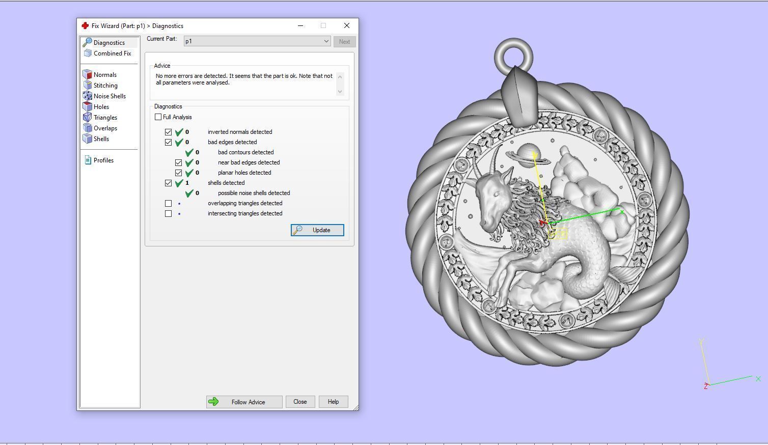 Capricon horoscope pendant 3D print model_3