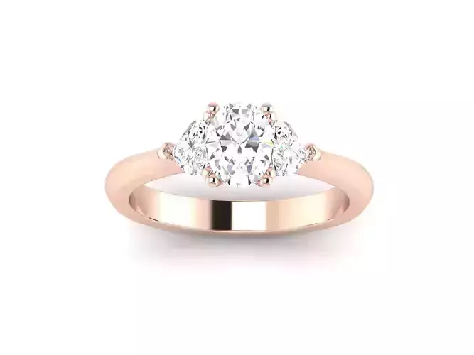 Solitaire Engagement Oval Stone Ring 3dmodel  3D print model
