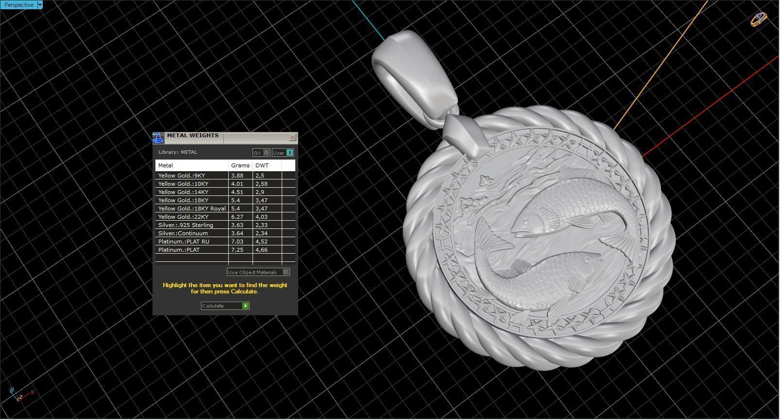 Fish horoscope pendant  3D print model_6