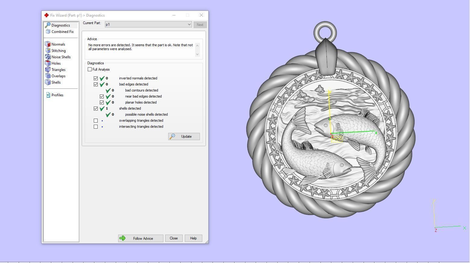 Fish horoscope pendant  3D print model_5