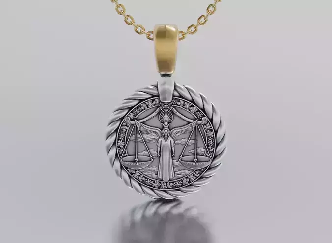 Libra horoscope pendant  3D print model Libra horoscope pendant  3D print model