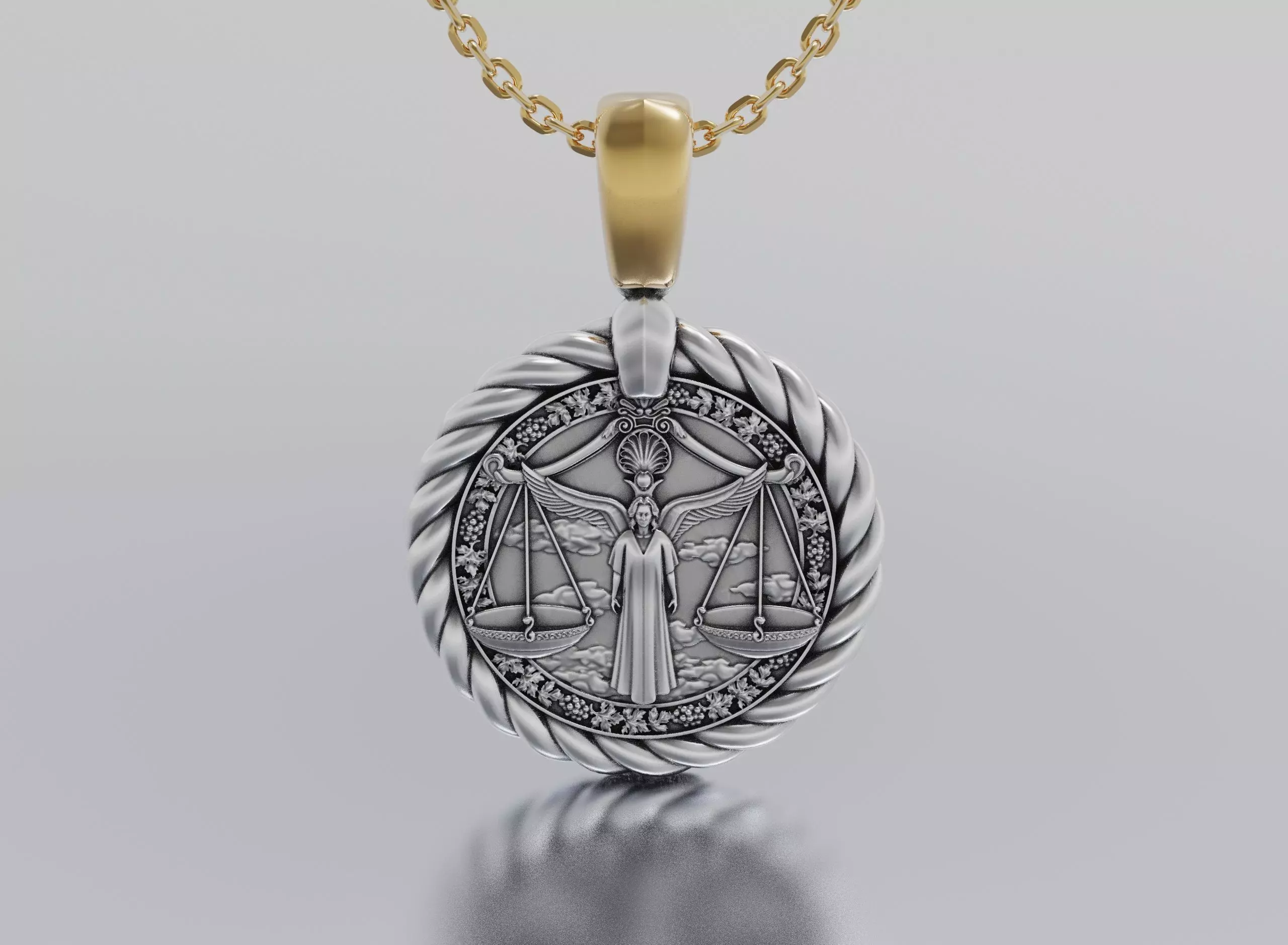 Libra horoscope pendant  3D print model_0