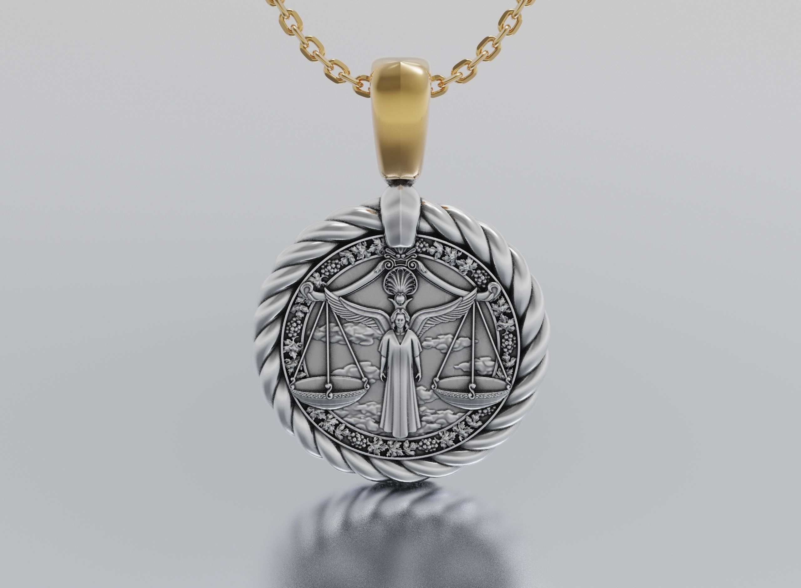 Libra horoscope pendant  3D print model_1