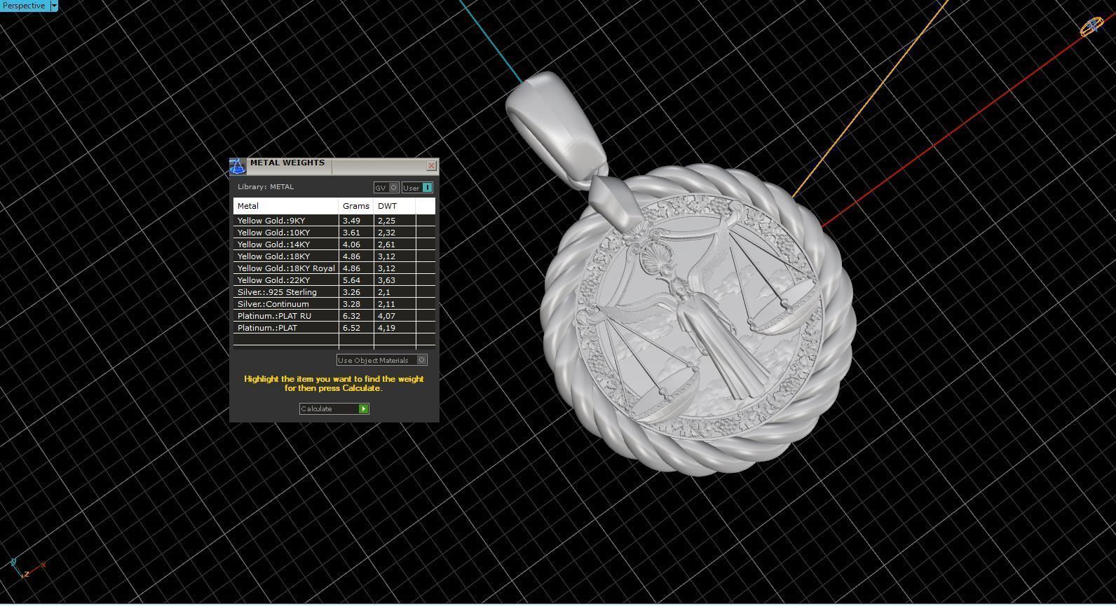 Libra horoscope pendant  3D print model_7