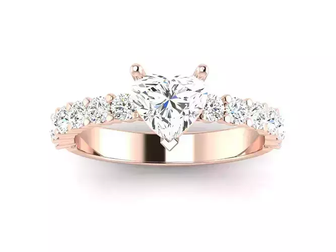 Heart Stone Ring 3dm stl renders details 3D print model