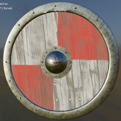 Viking shield Low-poly 3D model_1