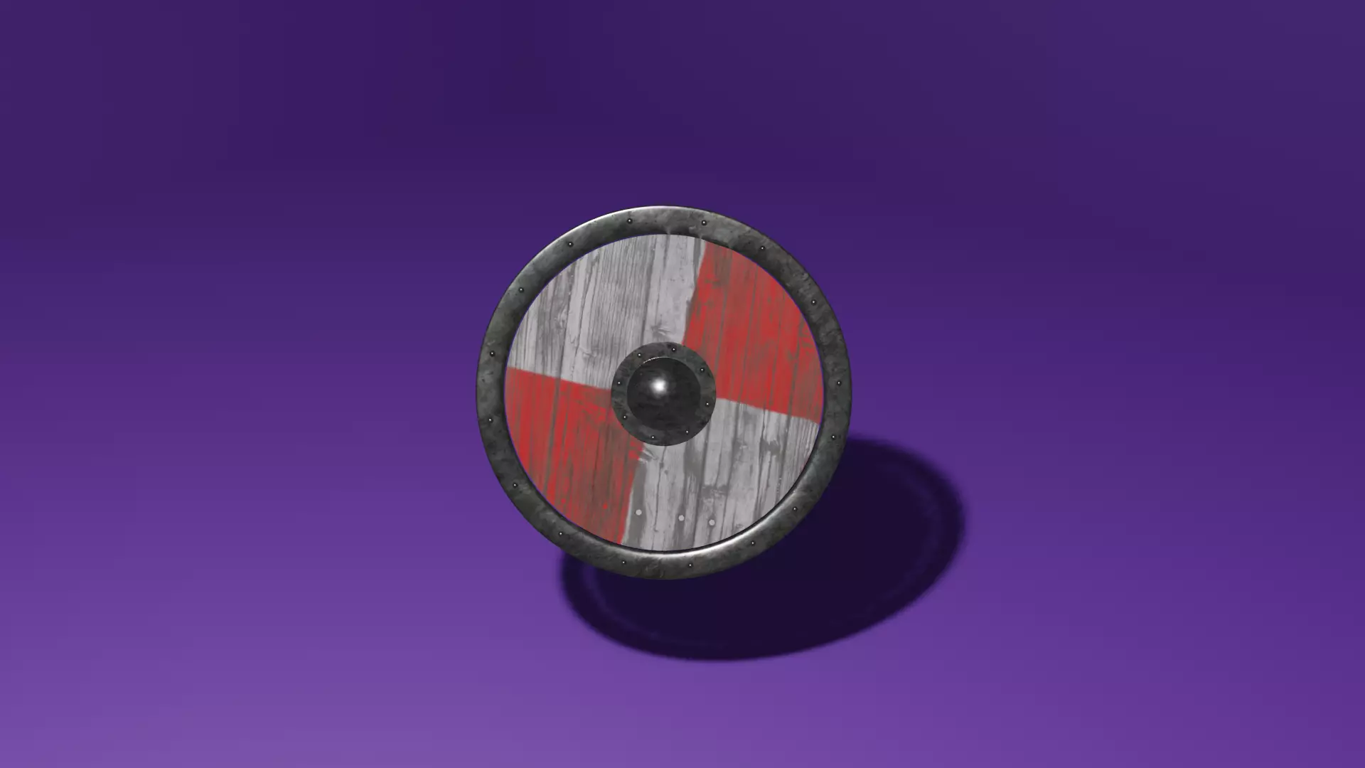 Viking shield Low-poly 3D model_0