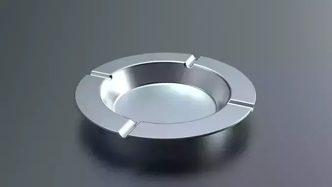 Metal Round Ashtray - 4 3D model