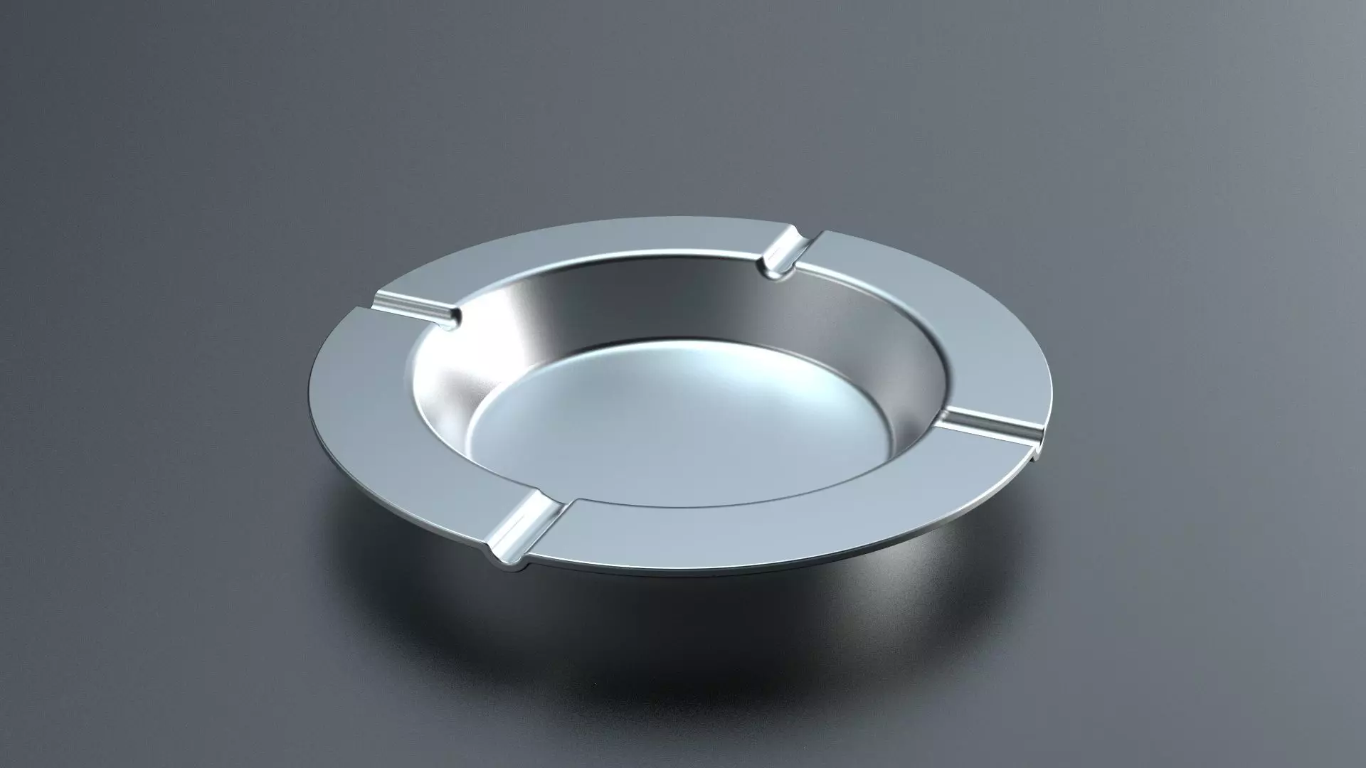 Metal Round Ashtray - 4 3D model_0