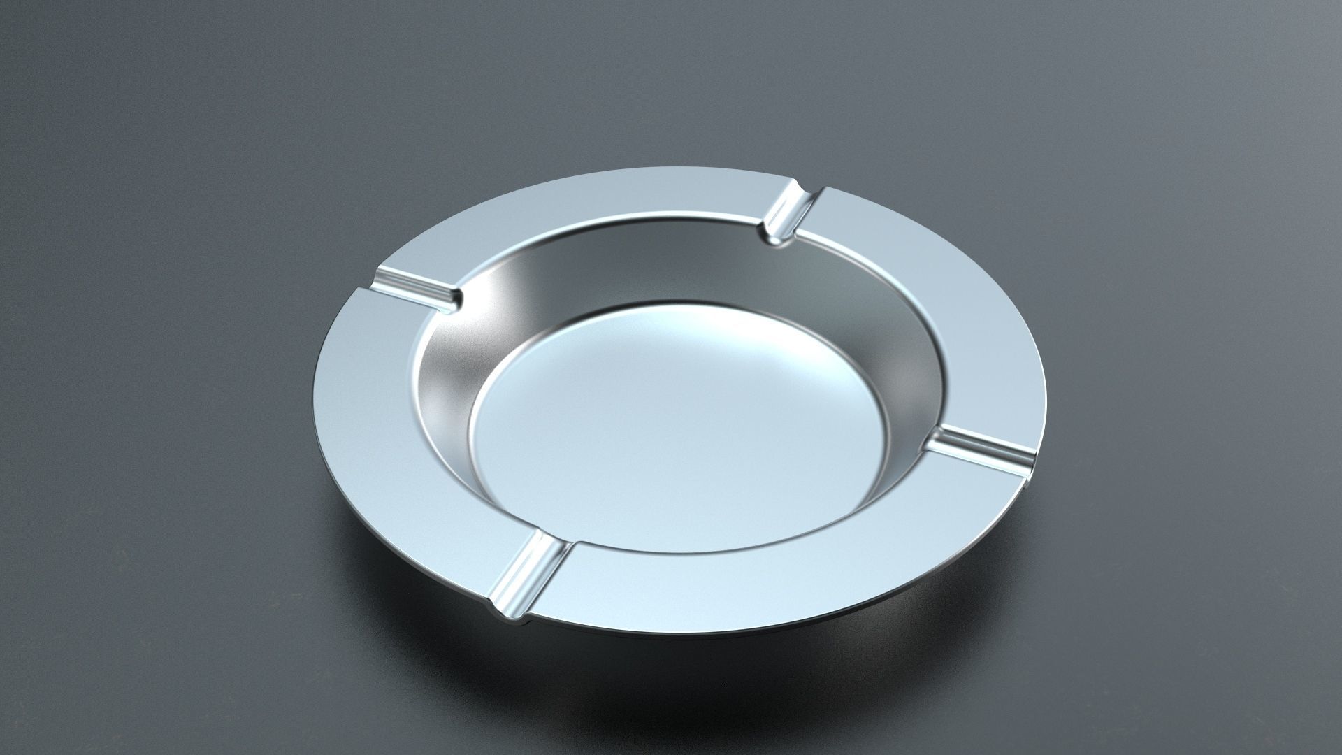 Metal Round Ashtray - 4 3D model_3
