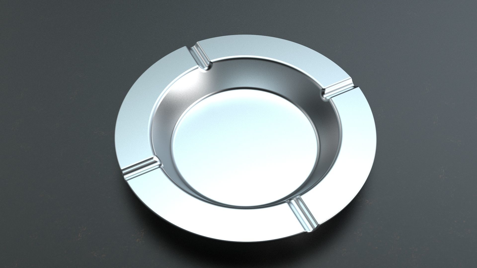 Metal Round Ashtray - 4 3D model_1