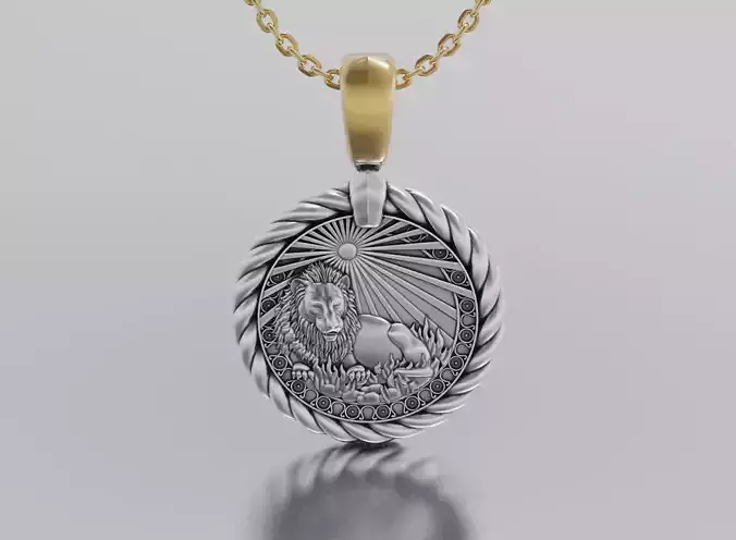 Lion horoscope pendant  3D print model Lion horoscope pendant  3D print model