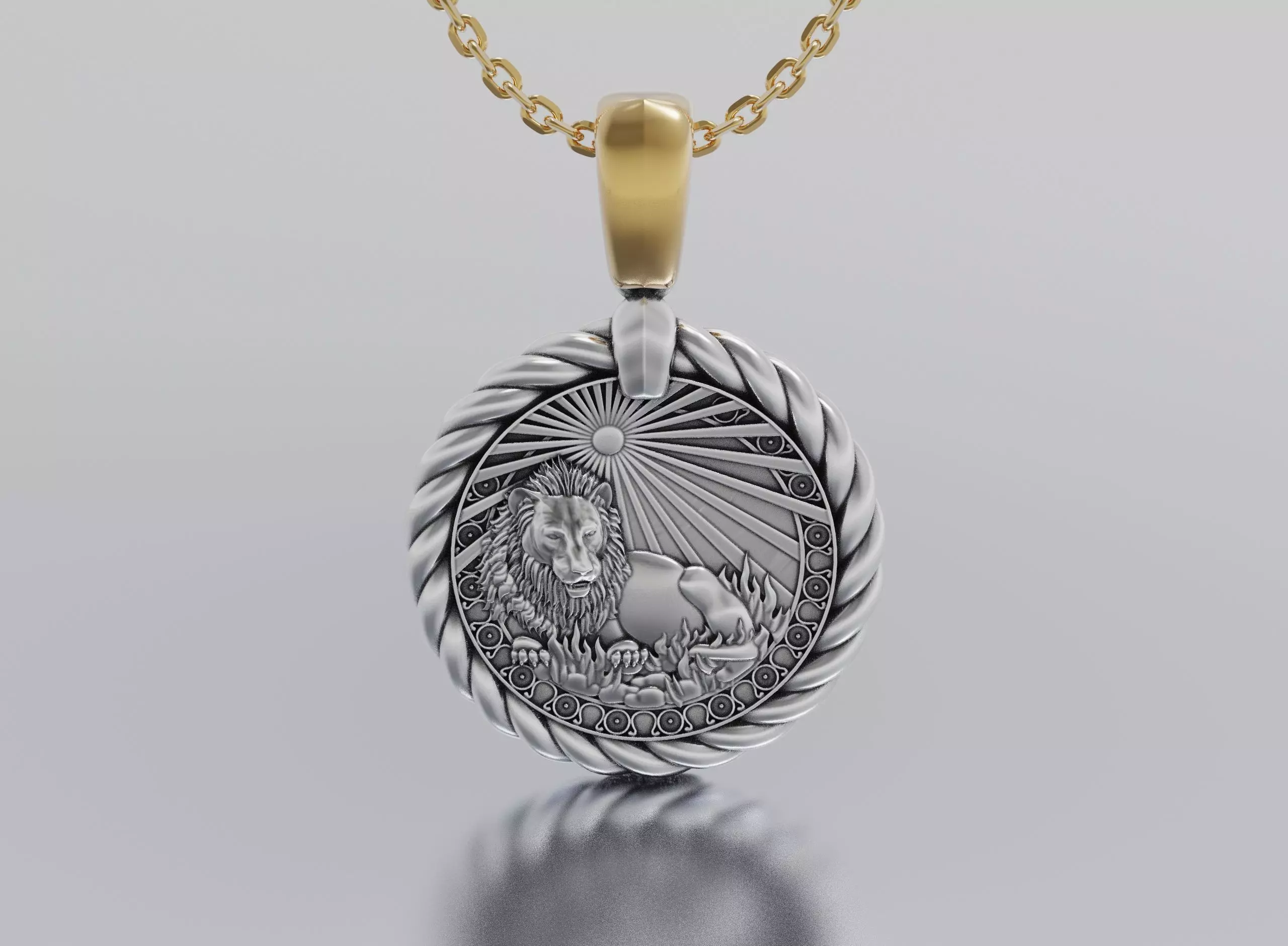 Lion horoscope pendant  3D print model_0