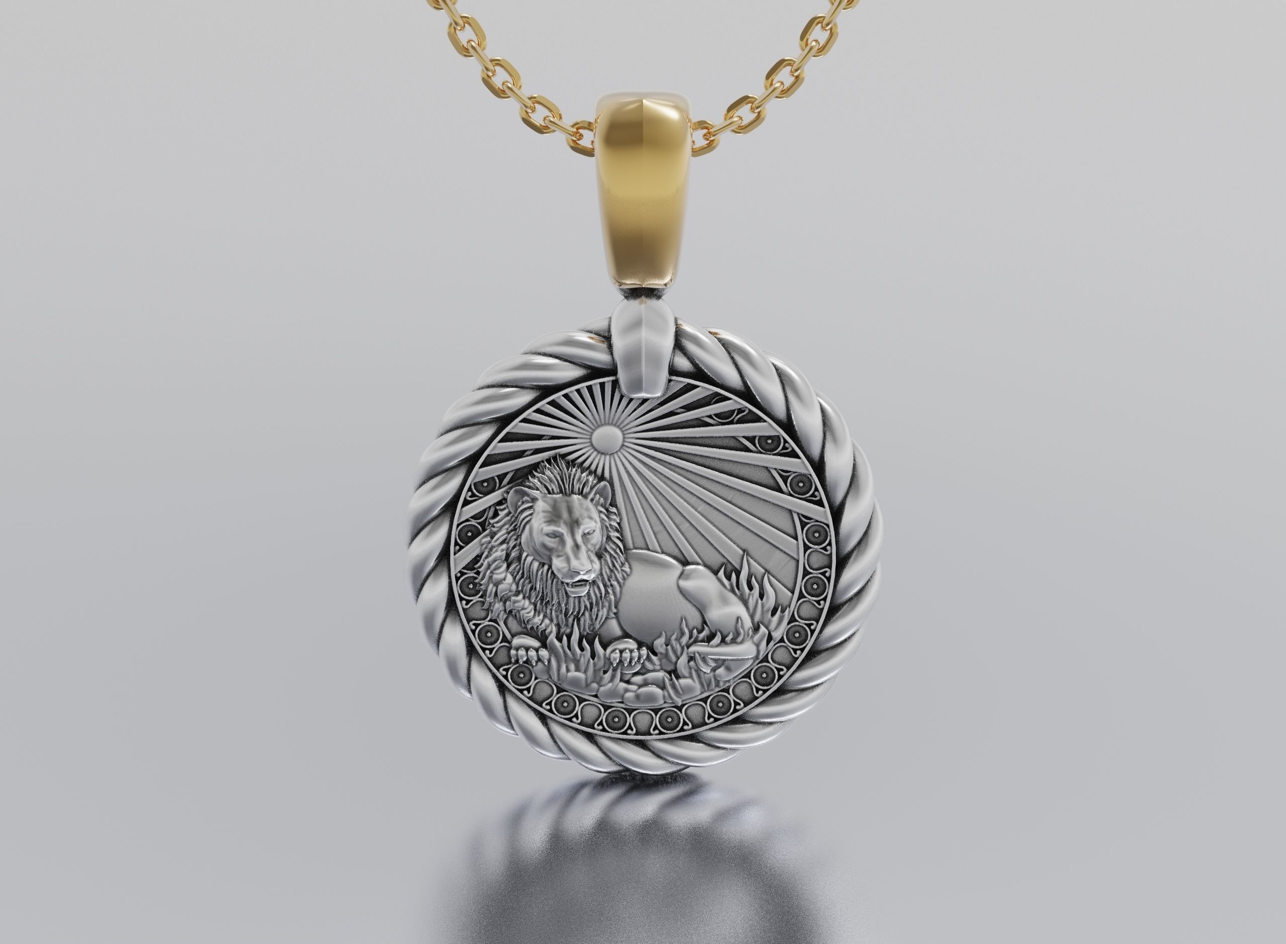 Lion horoscope pendant  3D print model_1