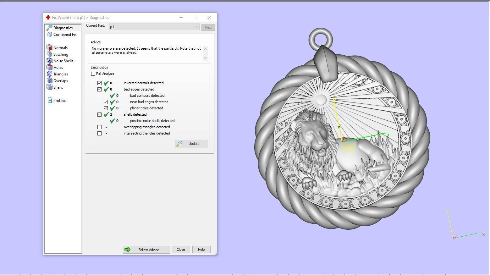 Lion horoscope pendant  3D print model_5