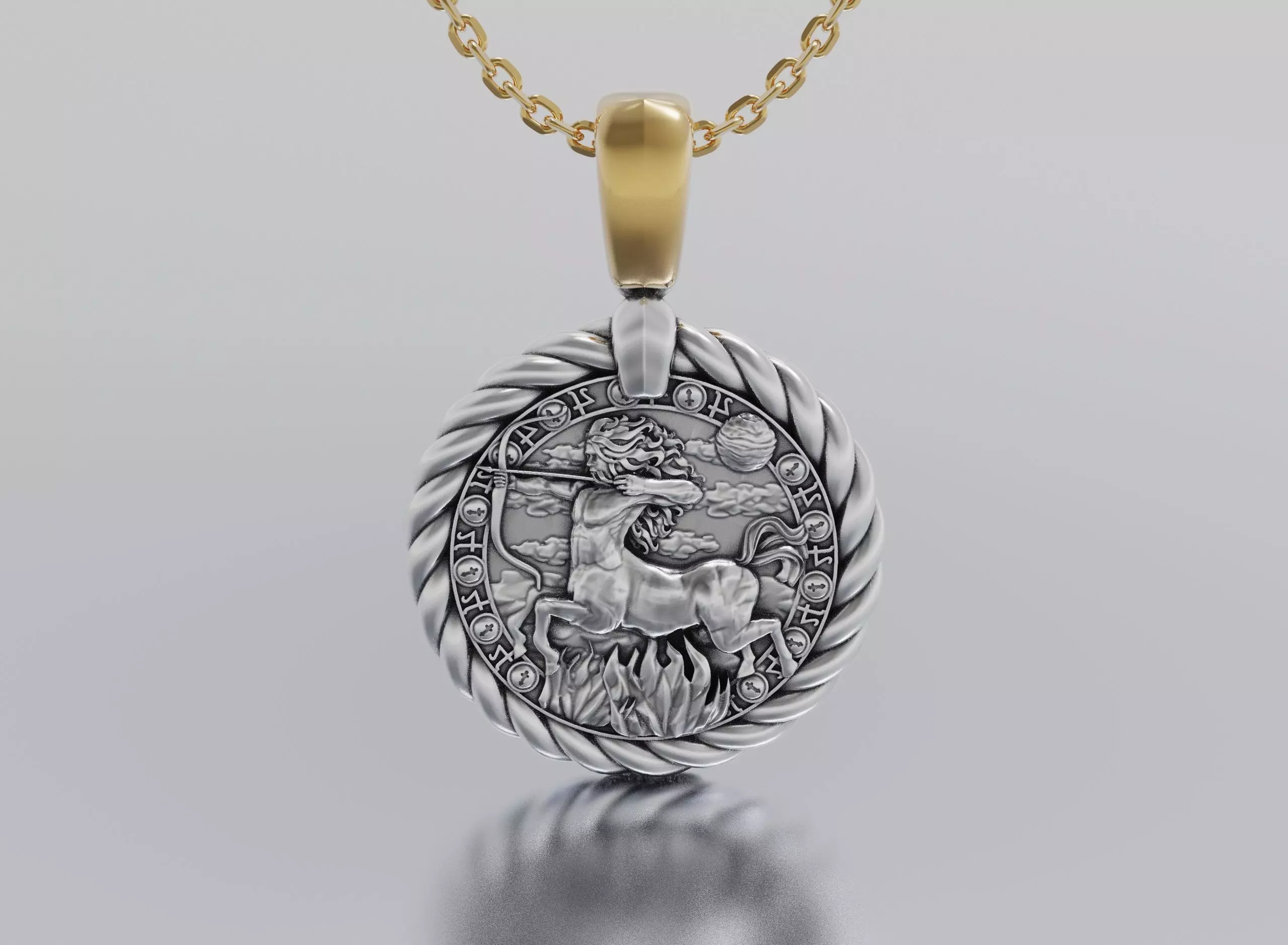 Sagittarius horoscope pendant  3D print model_0