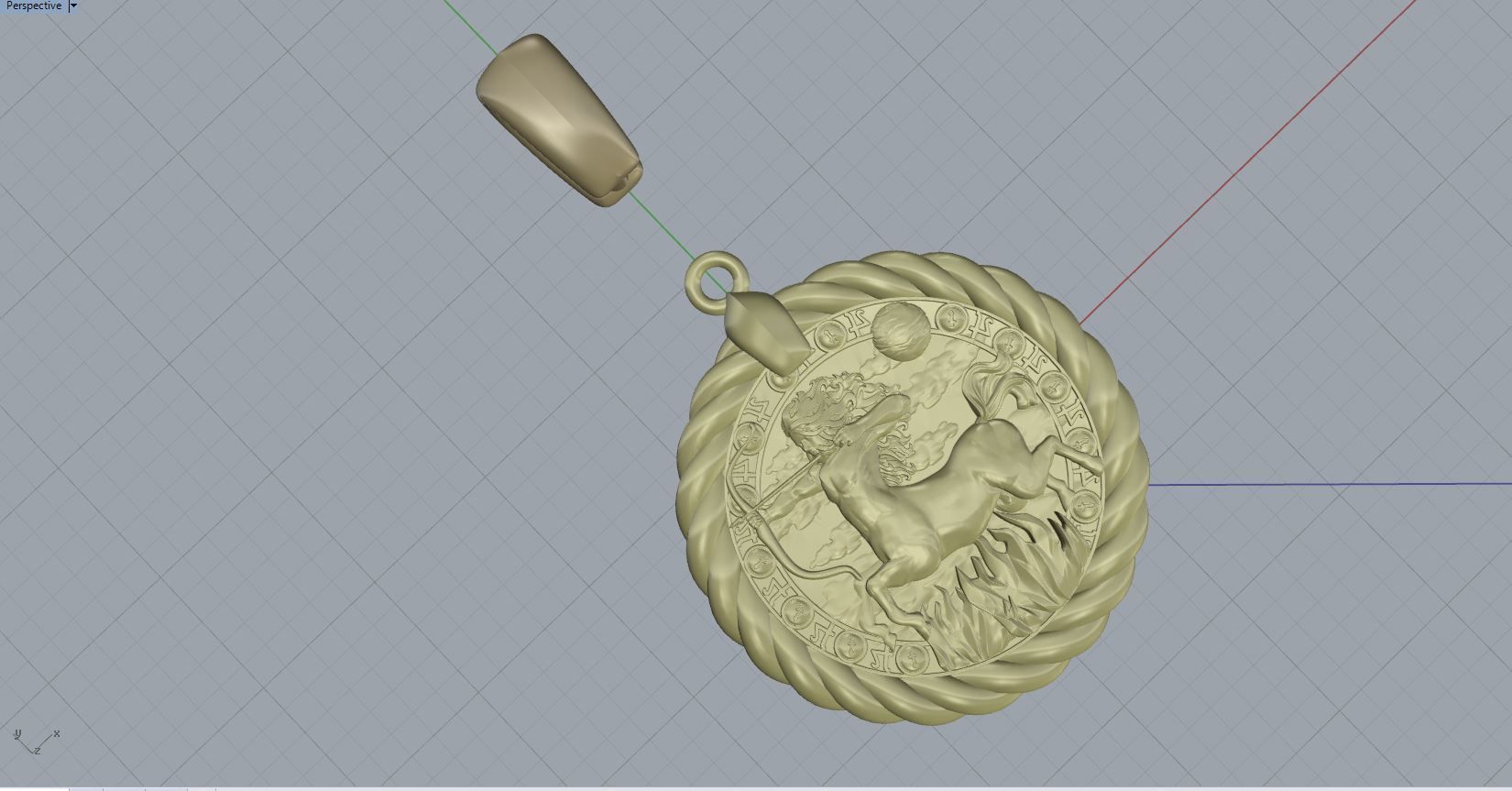 Sagittarius horoscope pendant  3D print model_3