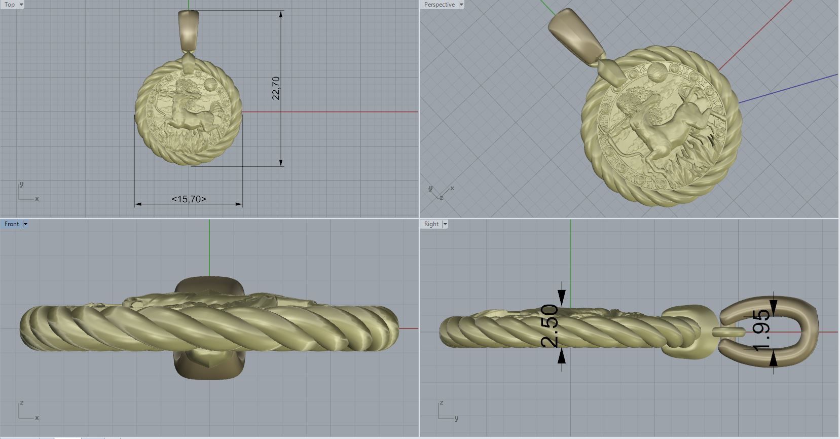 Sagittarius horoscope pendant  3D print model_2