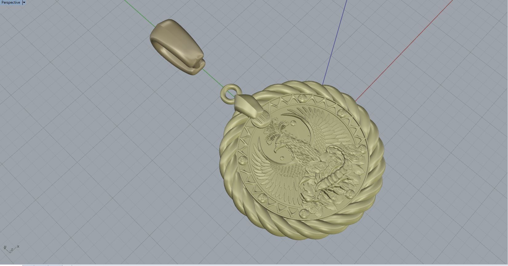 Scorpion horoscope pendant 3D print model_5