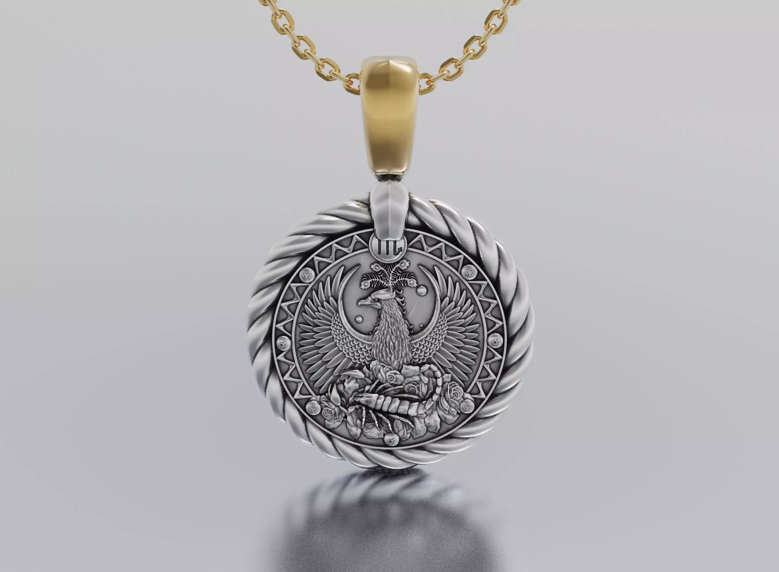 Scorpion horoscope pendant 3D print model_0