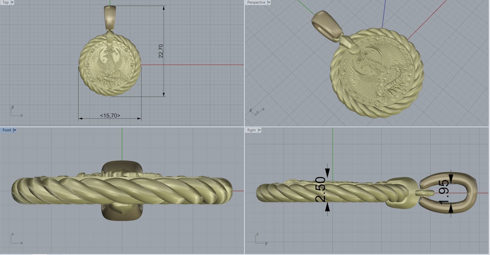 Scorpion horoscope pendant 3D print model_2