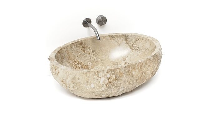 Custom Travertine Sink and Ceadesign Giotto Plus 3D model