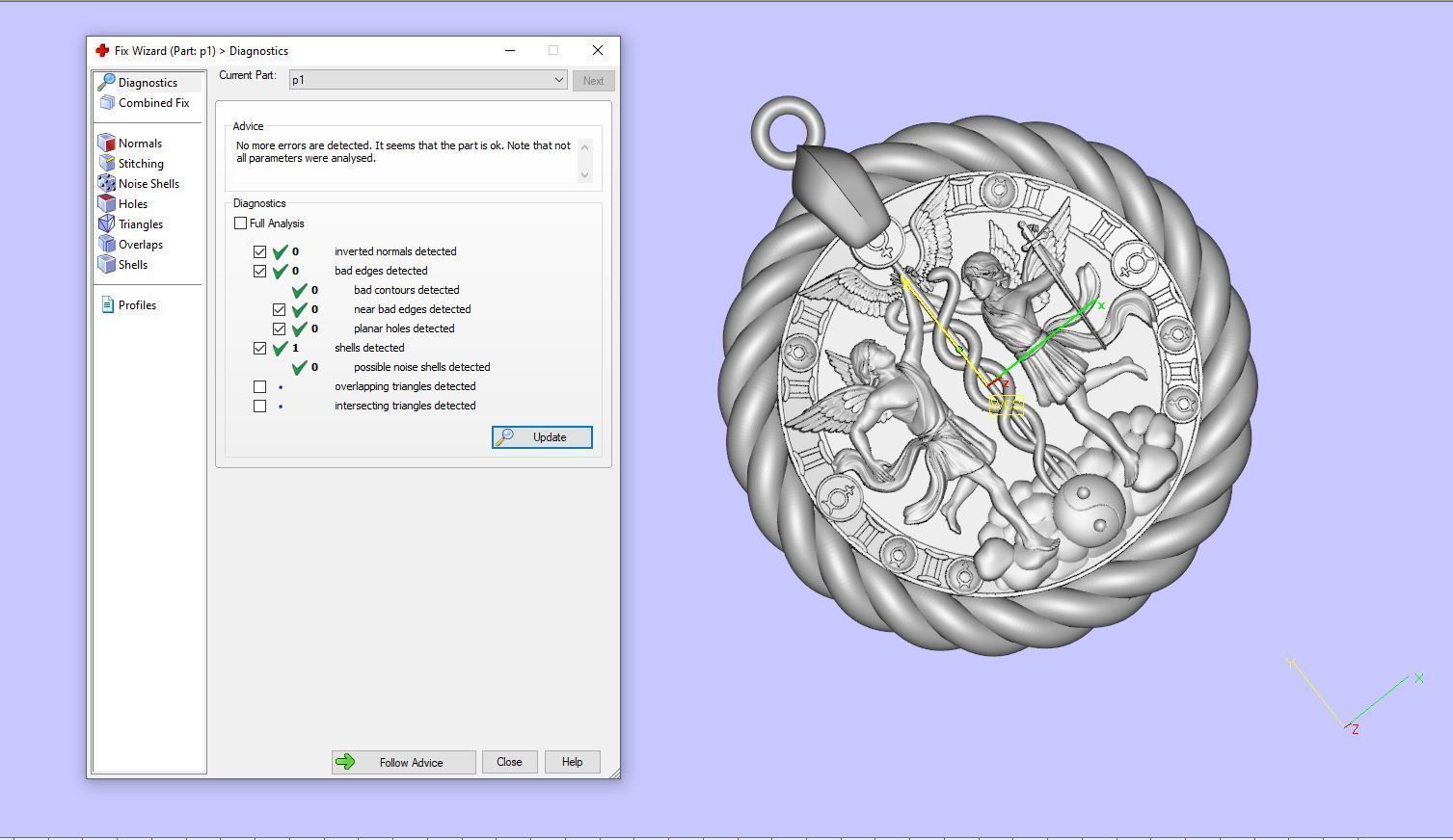 Twins horoscope pendant 3D print model_5