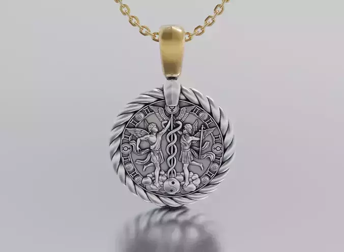 Twins horoscope pendant 3D print model Twins horoscope pendant 3D print model