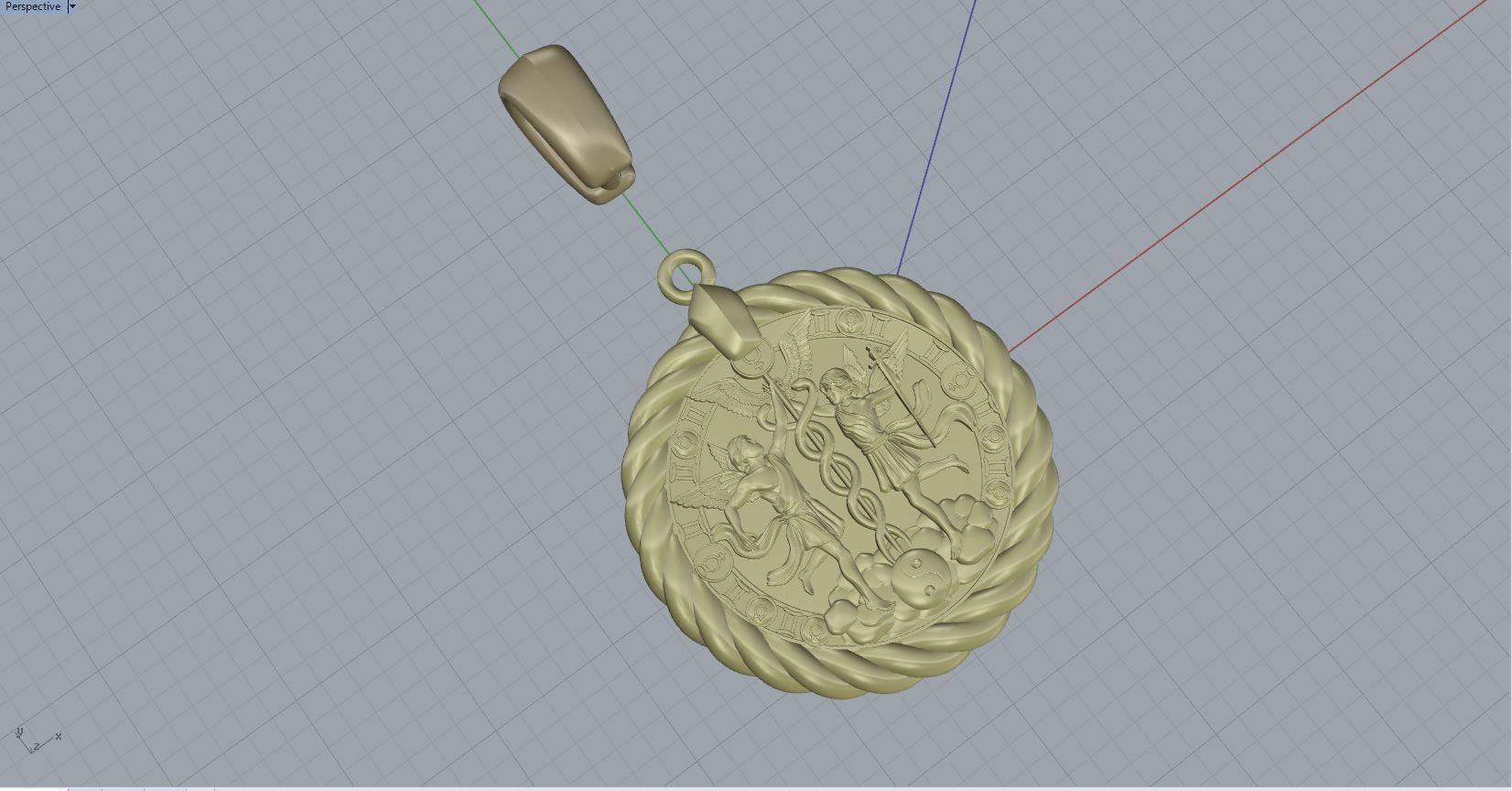 Twins horoscope pendant 3D print model_3
