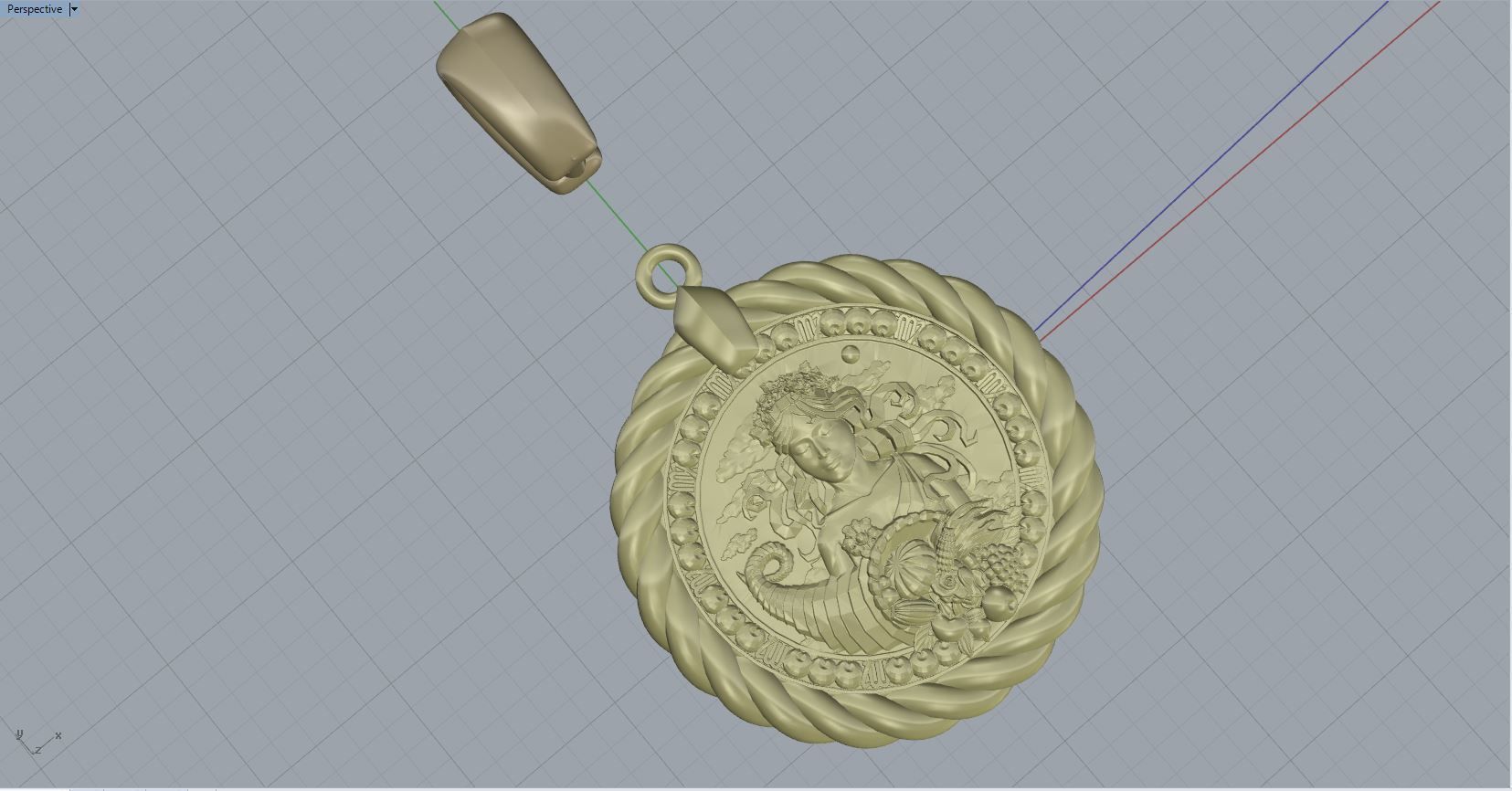 Virgo horoscope pendant 3D print model_3