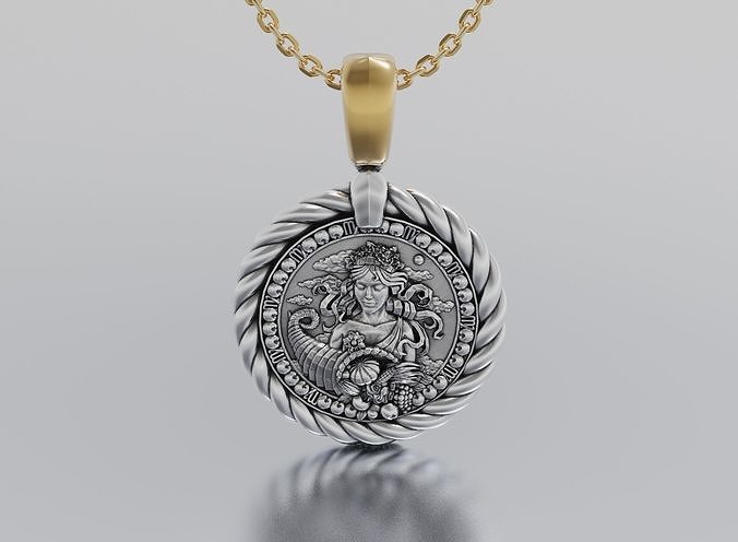 Virgo horoscope pendant 3D print model