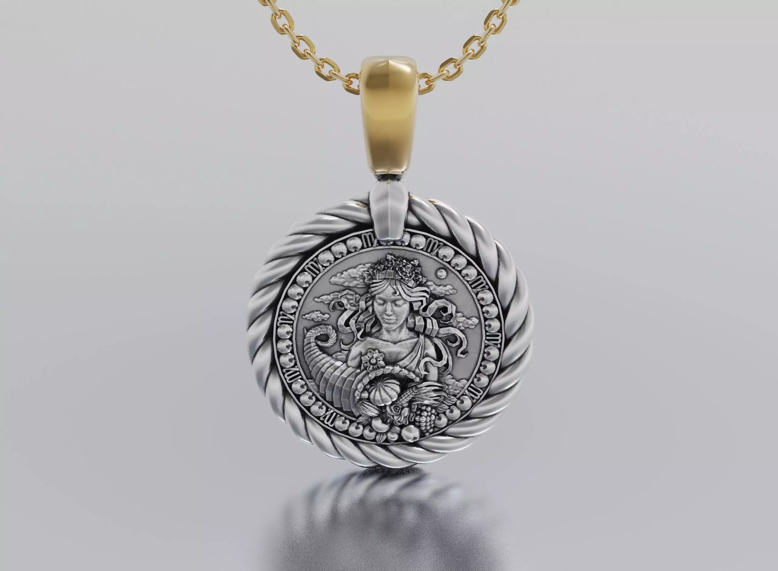 Virgo horoscope pendant 3D print model_0