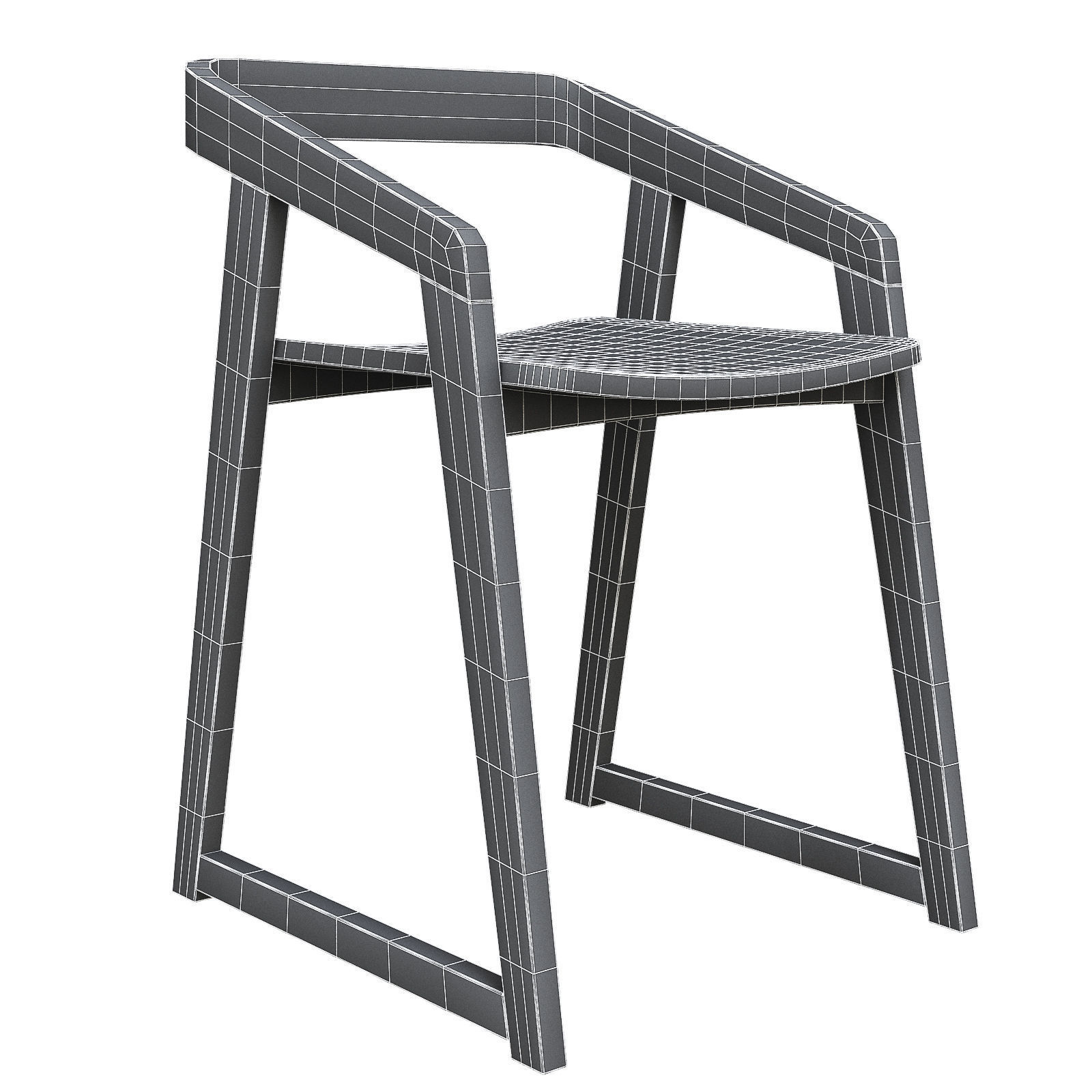 Experience ARM CHAIR 3d model Low-poly 3D model_3