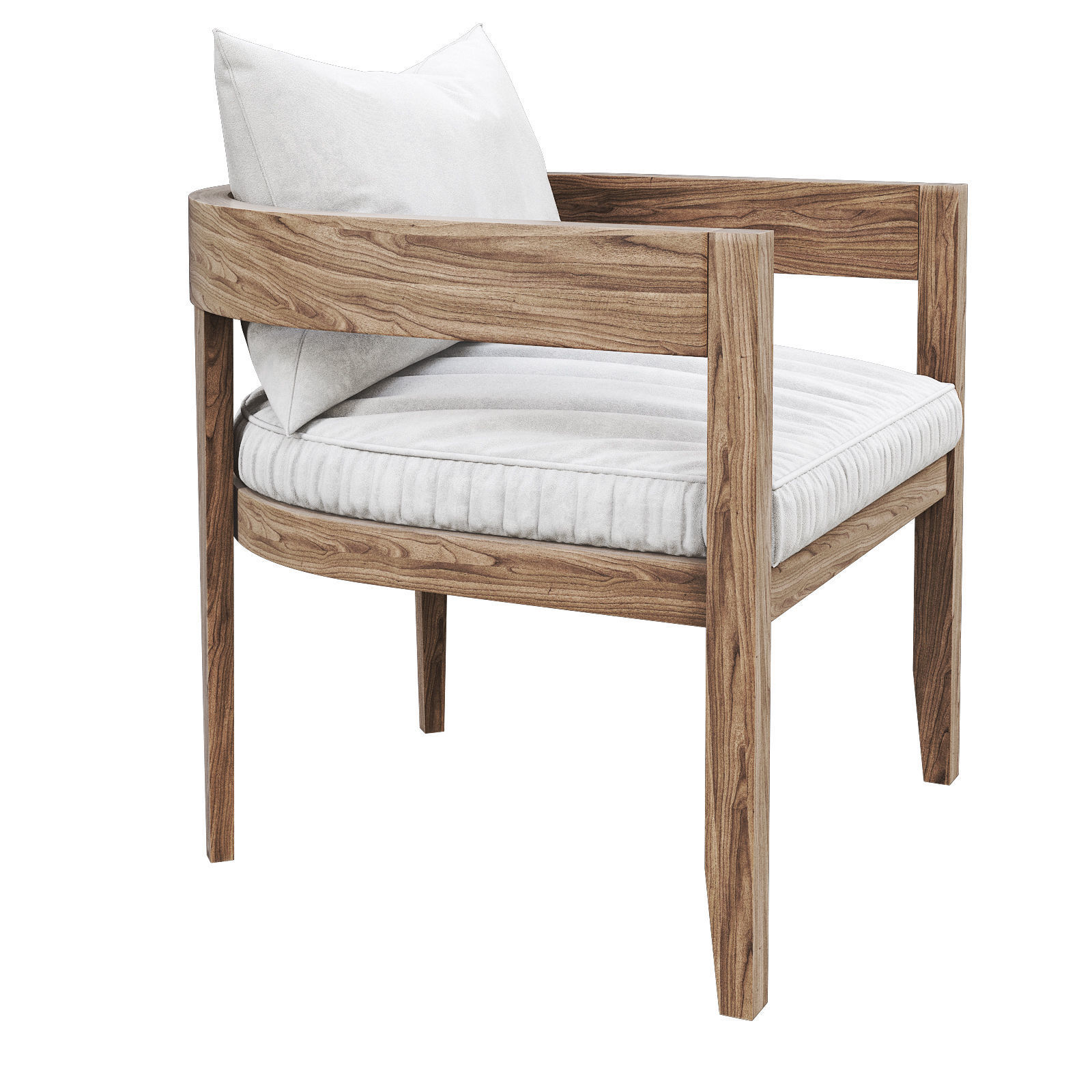 RH Outdoor Baimain restangular table chair Low-poly 3D model_1