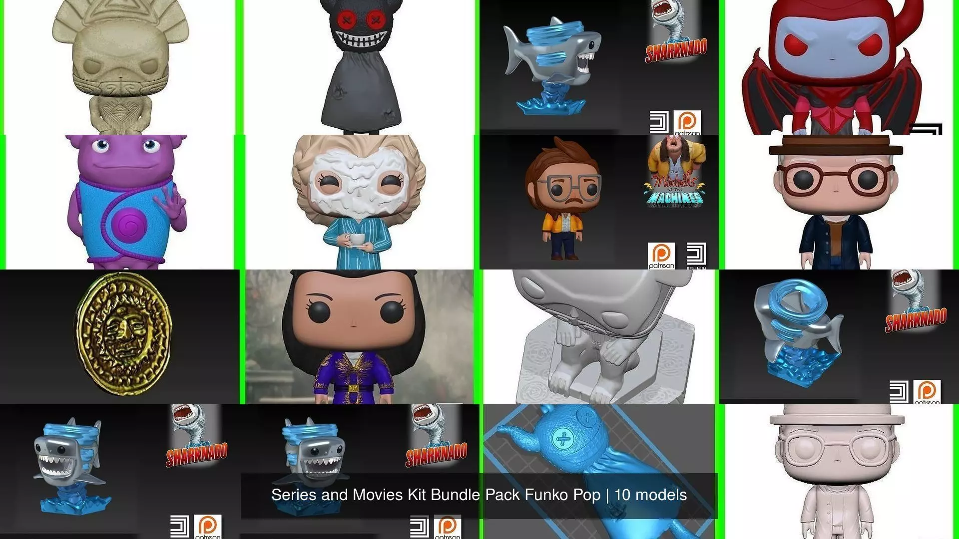 Series and Movies Kit Bundle Pack Funko Pop 3D Model Collection_0