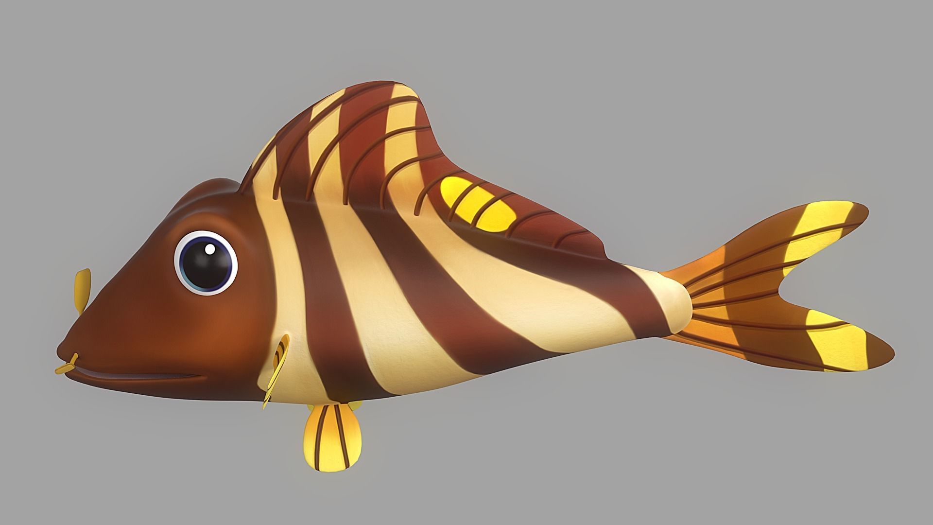 Cartoon Fish 9 Low-poly 3D model_1