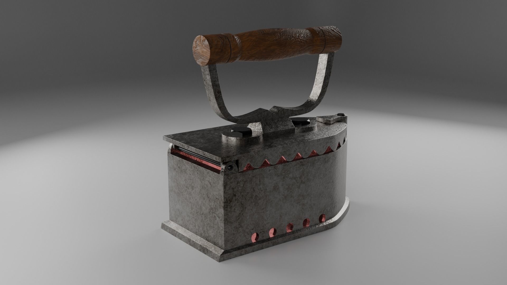 Antique iron 3D model_1