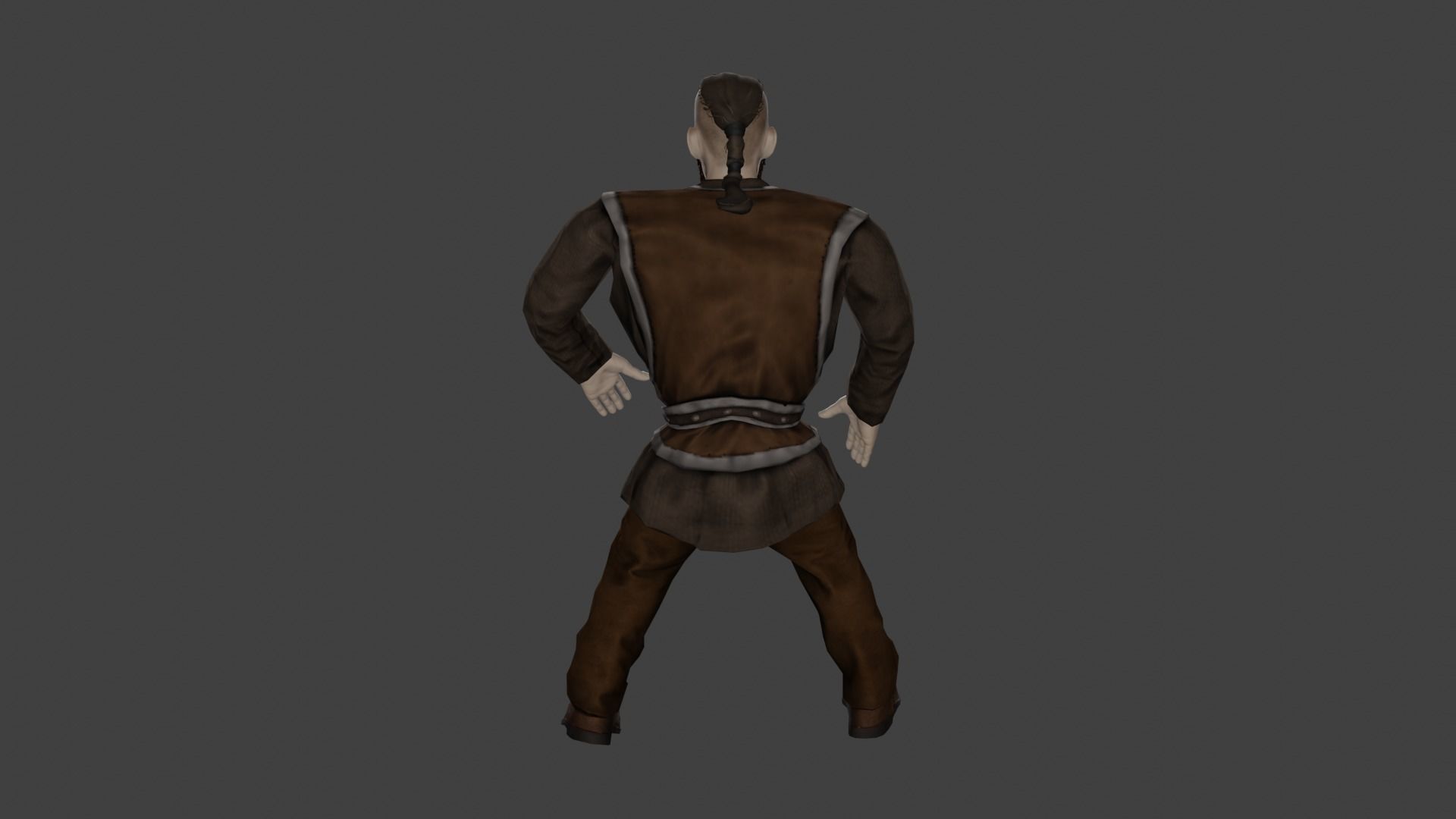 Vi King rigged character with 11 animation Low-poly 3D model_7