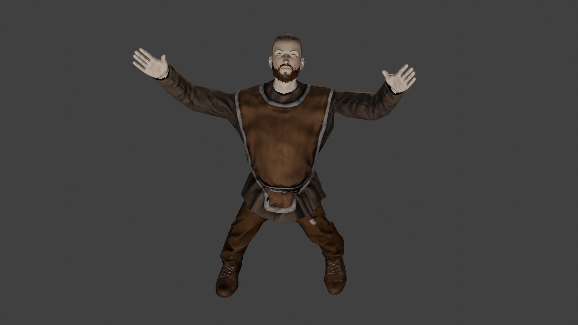 Vi King rigged character with 11 animation Low-poly 3D model_8