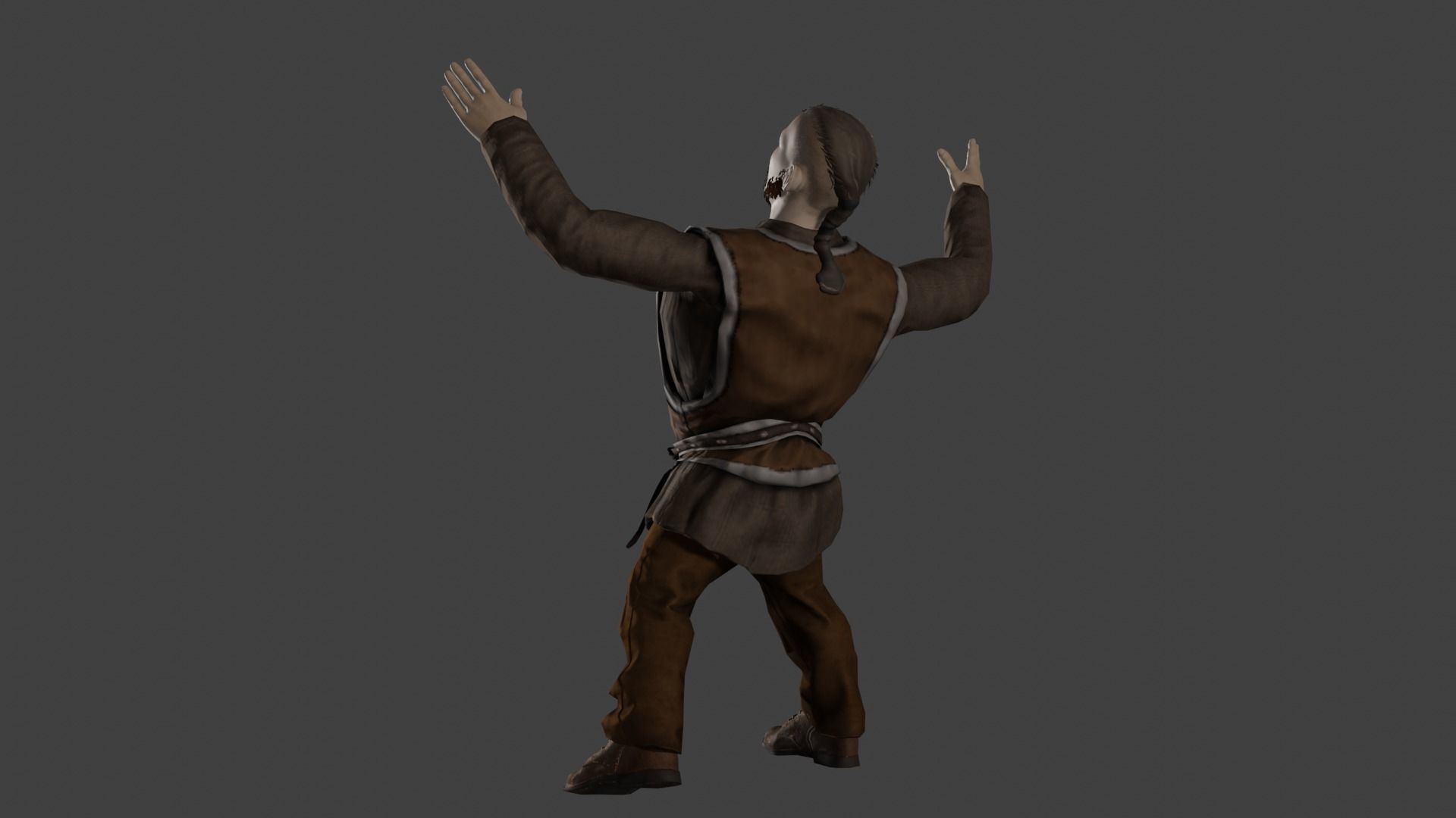 Vi King rigged character with 11 animation Low-poly 3D model_9