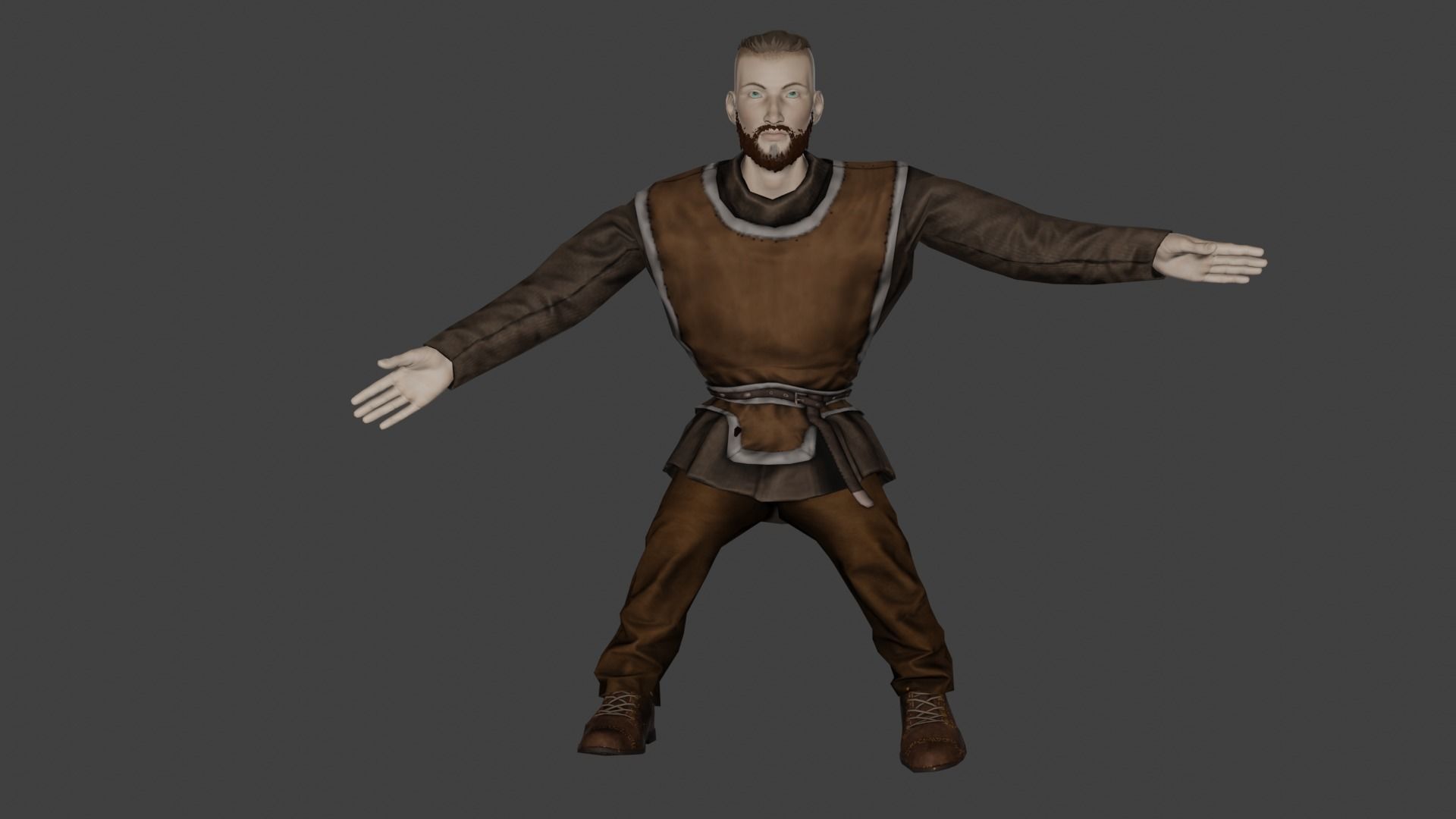 Vi King rigged character with 11 animation Low-poly 3D model_5